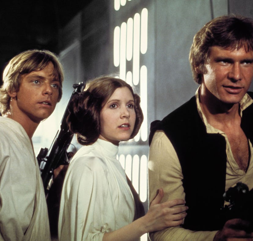Mark Hamill, Carrie Fisher, Harrison Ford in 'Star Wars'