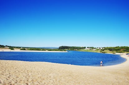 Landscape of Merides Lagoon, Portugal