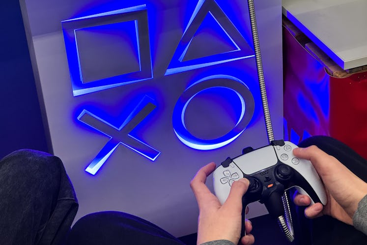 People play PlayStation 5 console at the store in Krakow, Poland on February 21, 2024.