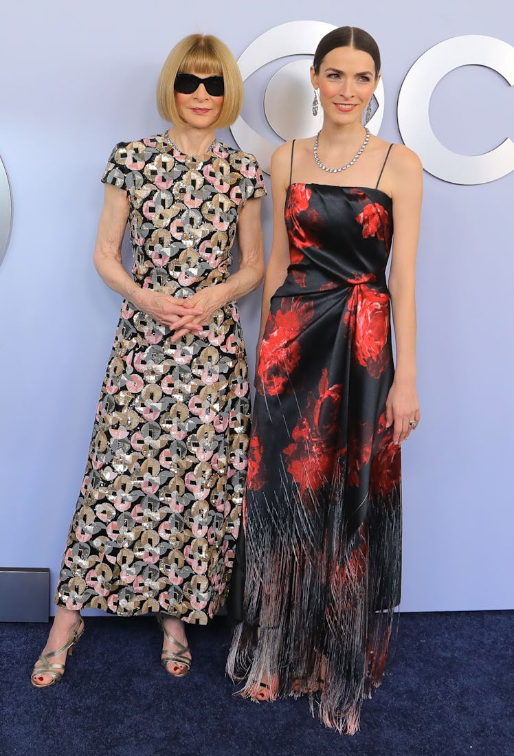 Anna Wintour, left, and Bee Carrozzini arrive on the red carpet at The 77th Annual Tony Awards