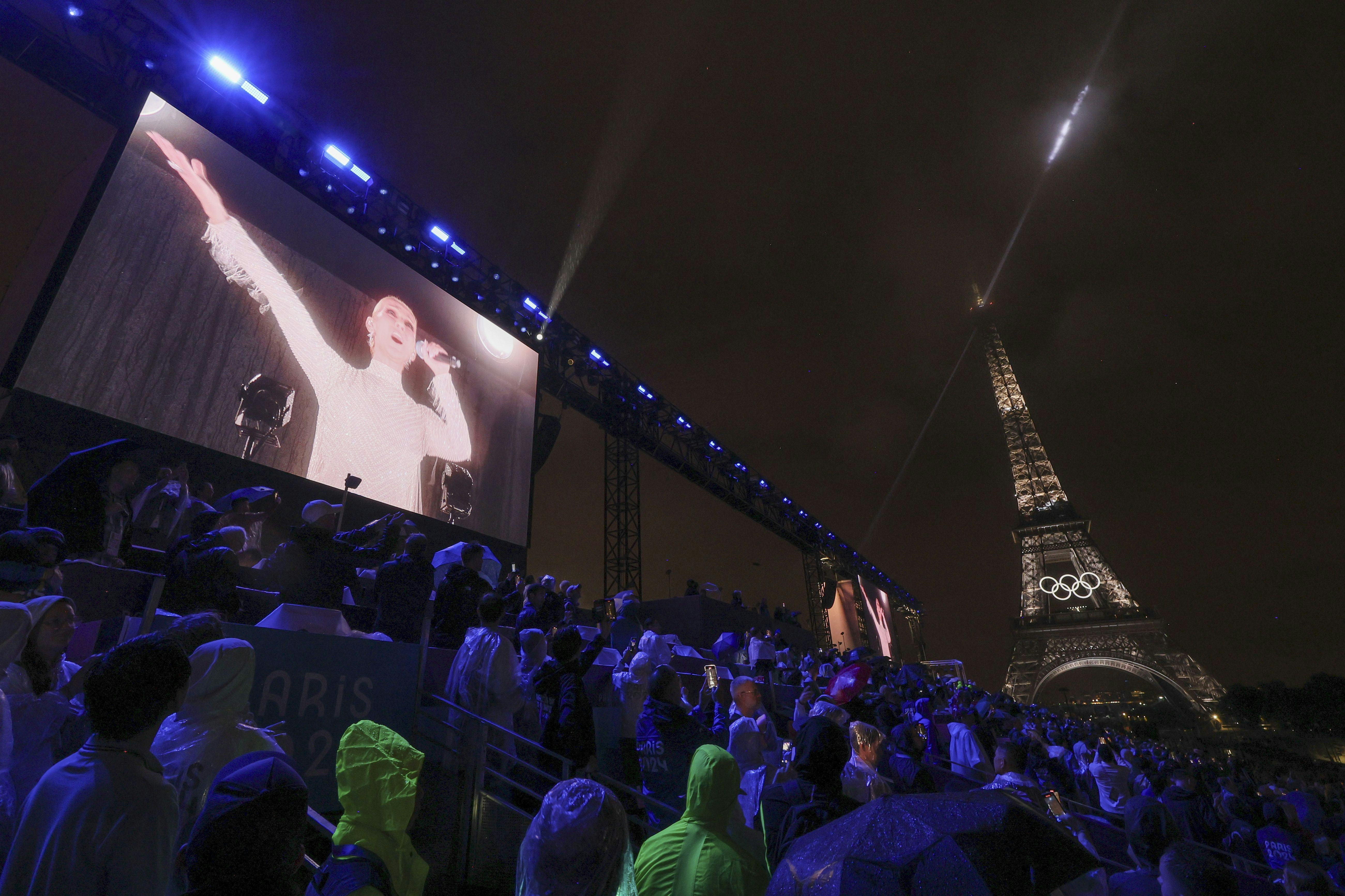 Celine Dion performs during the opening ceremony of the Paris 2024 Olympic Games, at the Trocadero i&hellip;