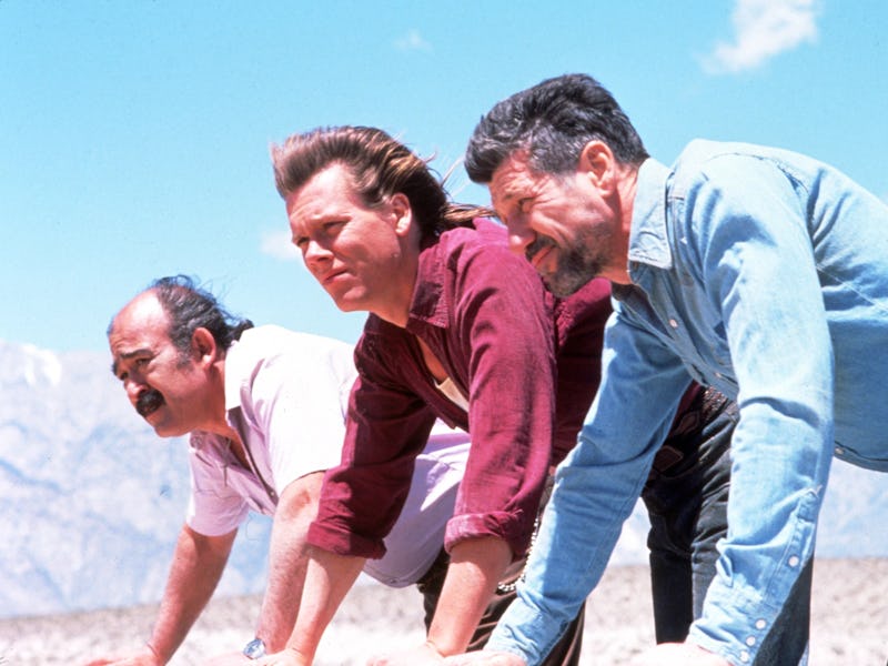 FILM STILLS OF 'TREMORS' WITH 1990, KEVIN BACON, DESERT, FRED WARD IN 1990