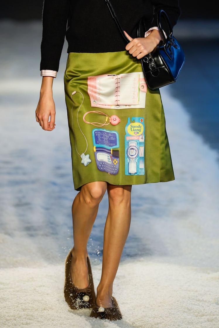 Model on the catwalk, clothing detail