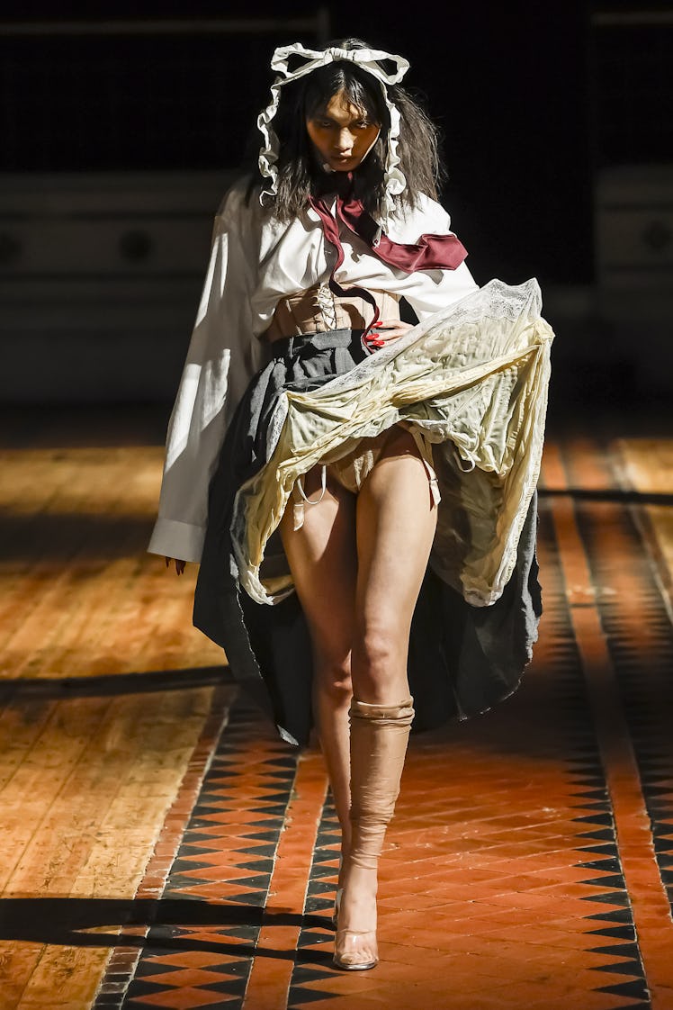 Model on the catwalk
