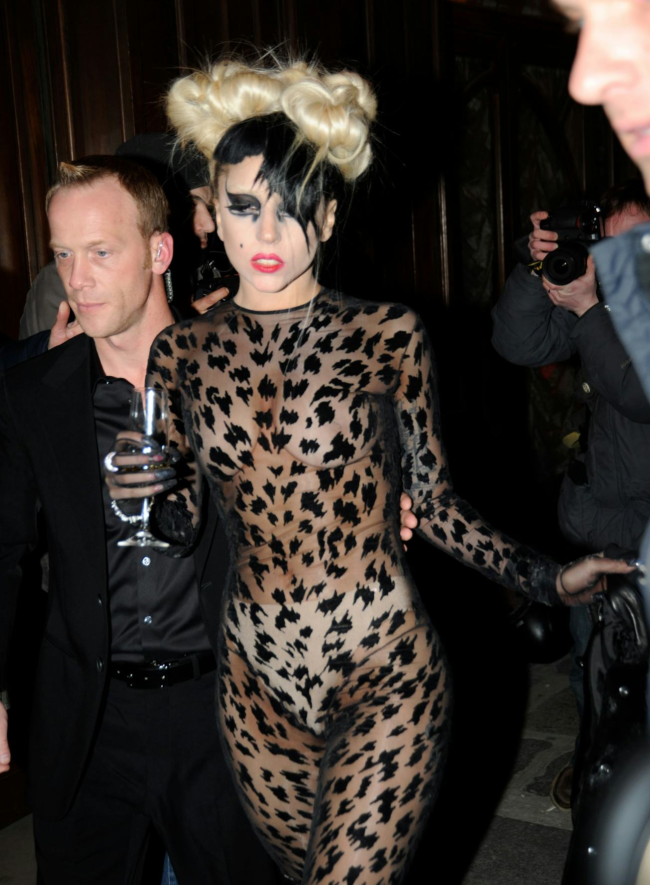 Lady Gaga arrives at the Maxime Bar in Paris, France on March 2nd, 2011.