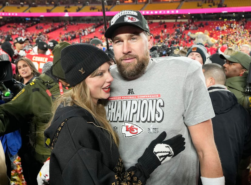 Travis Kelce celebrated Taylor Swift regaining the rights to her early music.
