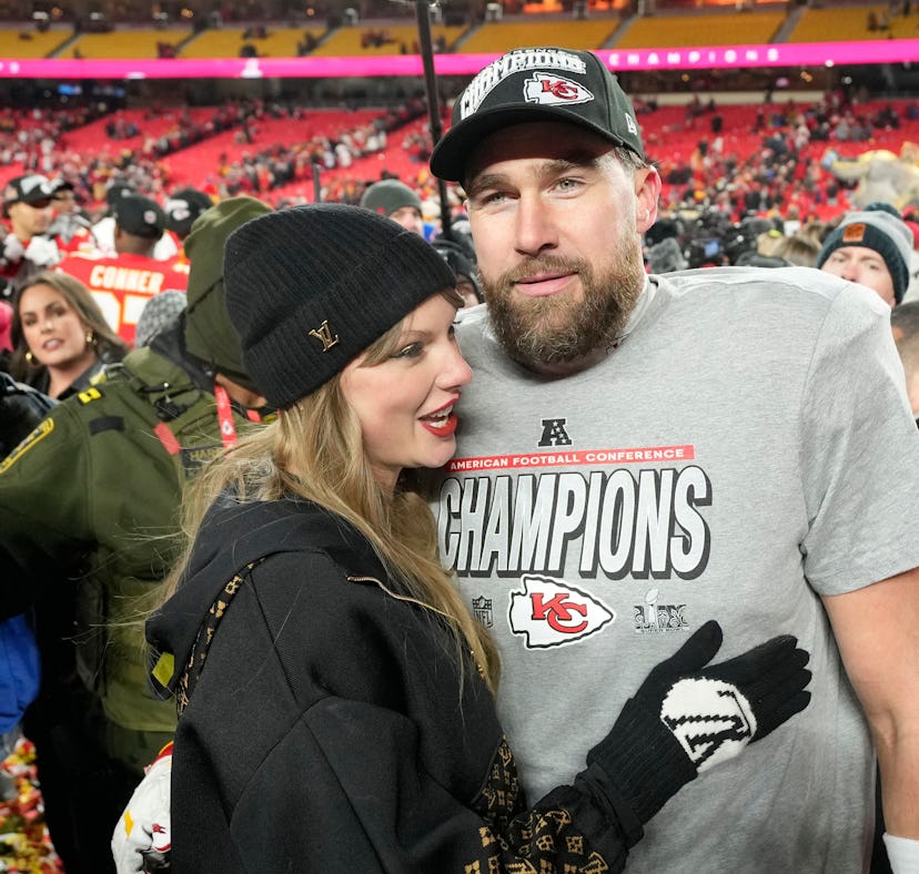 Travis Kelce celebrated Taylor Swift regaining the rights to her early music.
