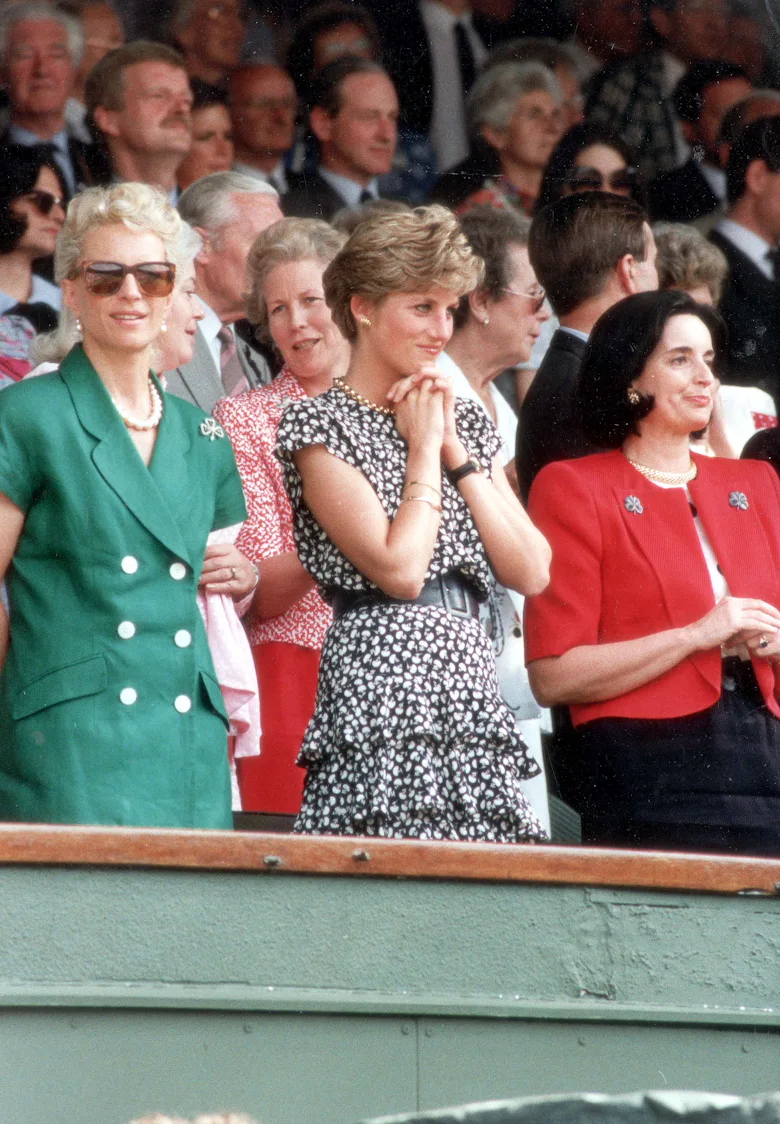 Princess Michael Of Kent Watches Presentation At Wimbledon With Princess Diana And Friend.
