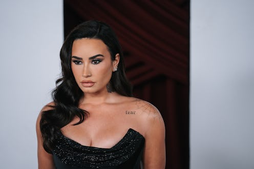 Demi Lovato poses for photographers upon her arrival at the Glamour Women of the Year Awards 2024 in...