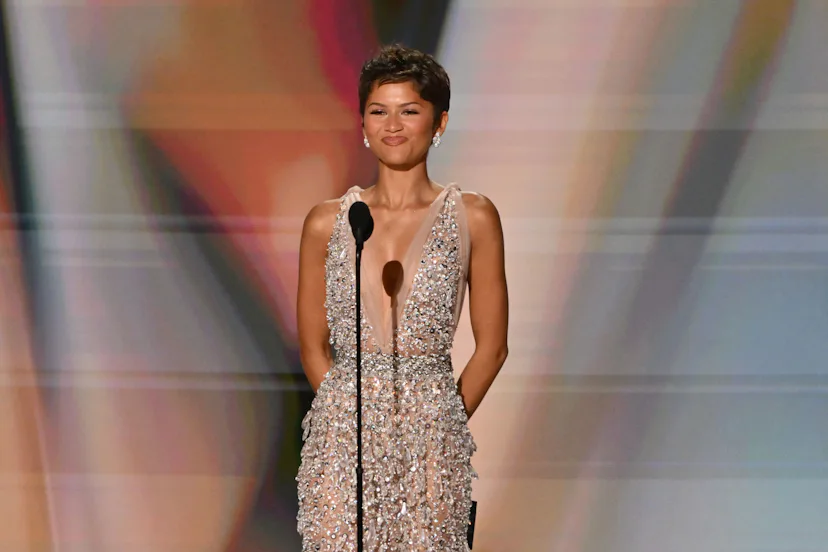 Zendaya presents the award for Outstanding Lead Actress in a Comedy Series at the 2026 Emmys