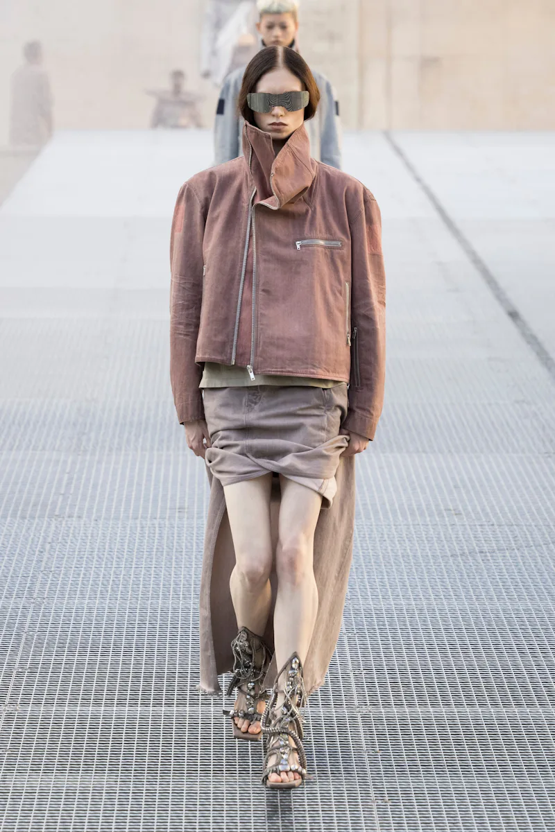 Model on the runway at the Rick Owens fashion show in Paris, Spring Summer 2027 Ready To Wear Fashio...