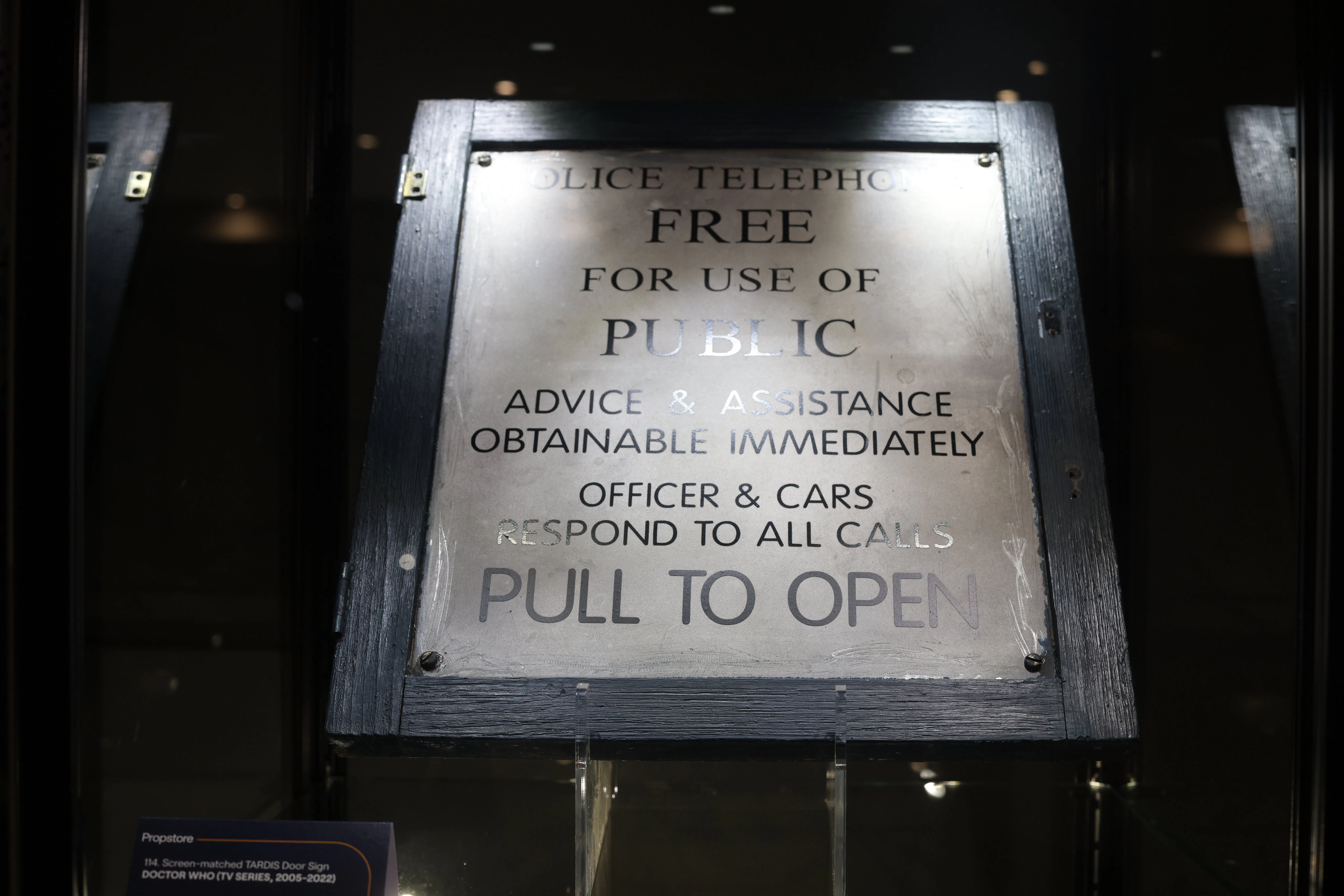 Tardis door sign from Dr Who television seriesPropstore estimate
