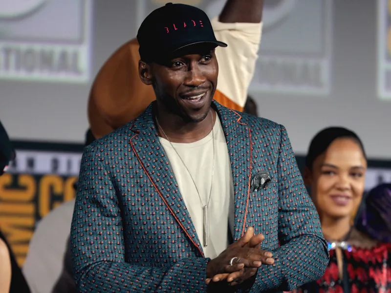 MAHERSHALA ALI speaking at the 2019 San Diego Comic Con in San Diego, California.