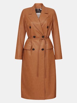 Belted Faux Leather Trench: additional image