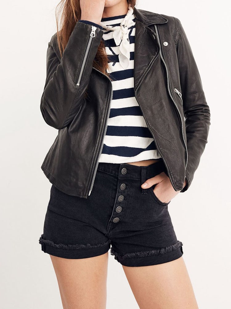 Madewell Washed Leather Moto Jacket: image 1