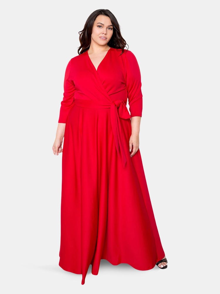 Everyday Surplice Scuba Maxi Dress: additional image