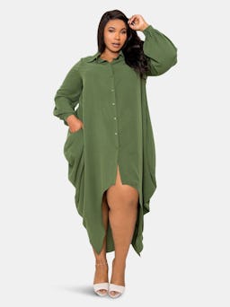 Drapy Shirt Maxi Dress: additional image