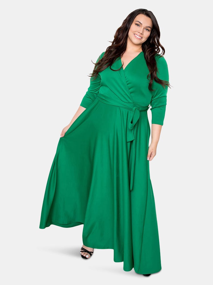 Everyday Surplice Scuba Maxi Dress: image 1