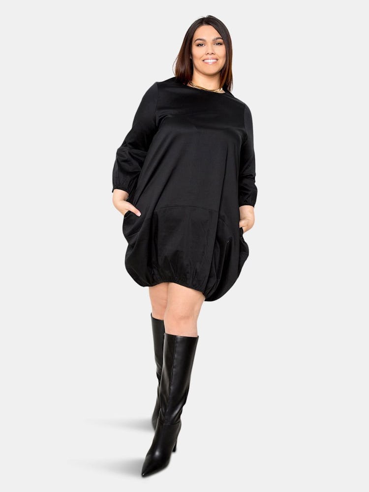 Bubbled Poplin Mini Dress: image 1