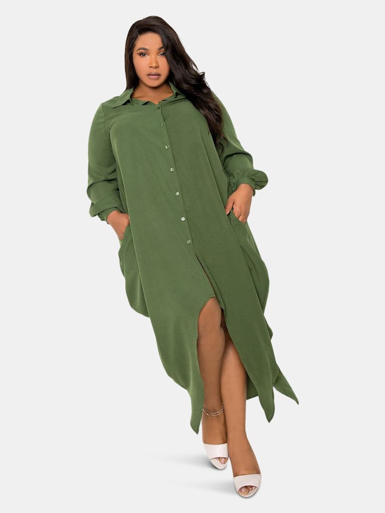 Drapy Shirt Maxi Dress: additional image