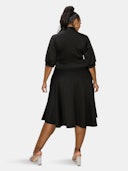 Short Sleeve Scuba Flare Dress w/ Pockets: additional image