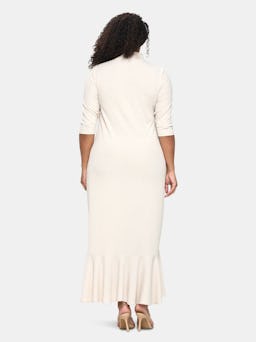 Turtle Neck Cutout Rib Dress: additional image