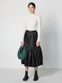 Orchid Vegan Leather Midi Skirt: image 1