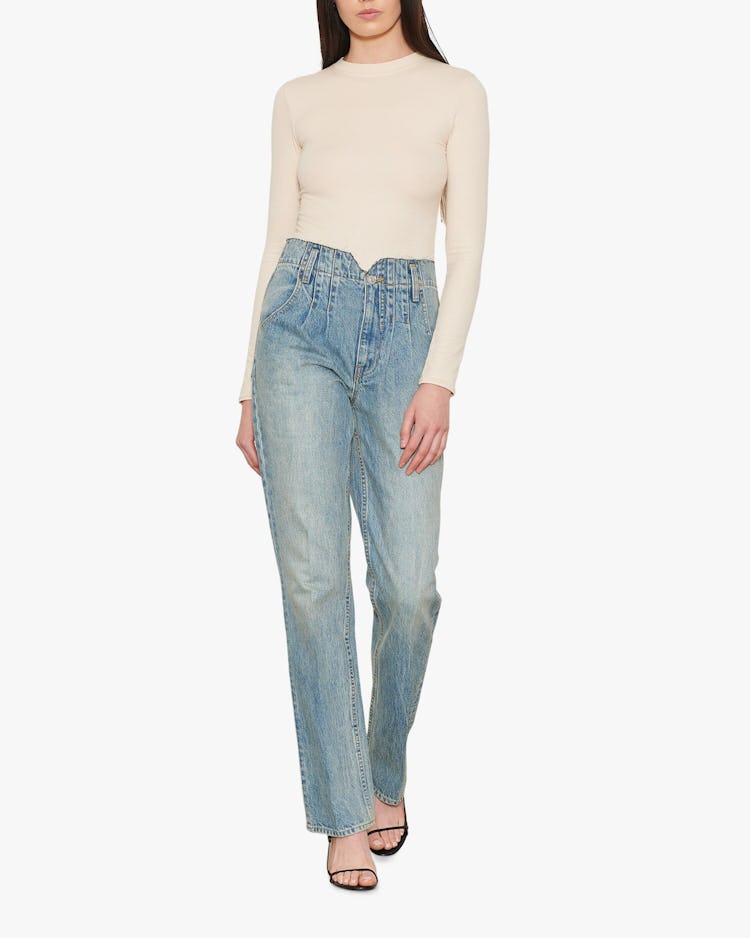 Pleated Denim Jeans: additional image