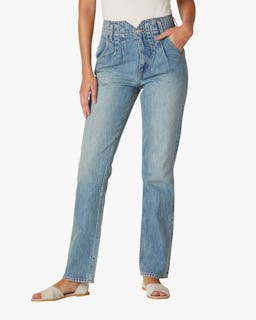 Pleated Denim Jeans: image 1
