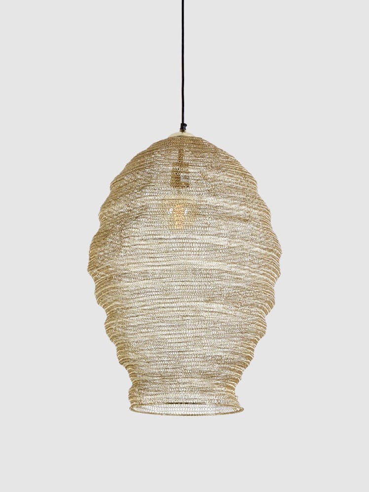 Round Gold Metal Pendant Light: image 1