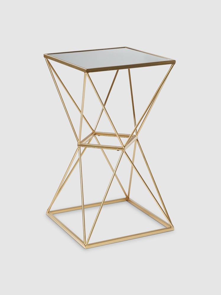 Geometric Mirrored Side Table: image 1