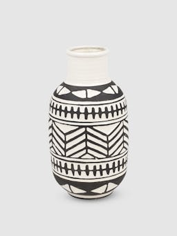 Geometric Black And White Ceramic Vase: image 1