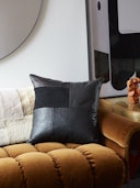 Veda x MZD Patchwork Leather Pillow Textura Nero: image 1