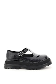 Burberry Aldwych T-bar Scool Shoes In Embossed Leather: image 1