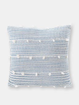 Cozy Indigo Blue Textured Stripe Pillow: image 1