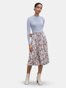 Geo Printed Pleated Skirt: image 1