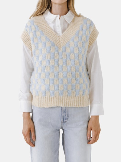Checker Knit Vest: image 1