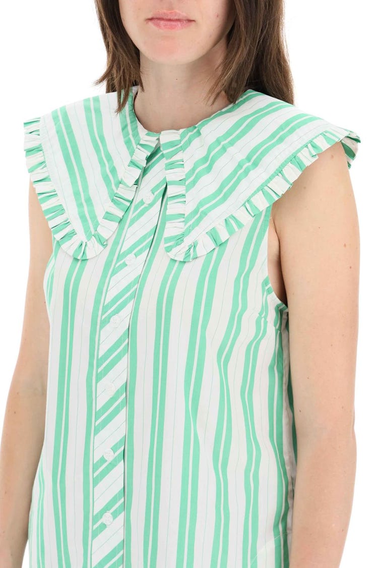 Ganni Sleeveless Shirt With Collar: additional image