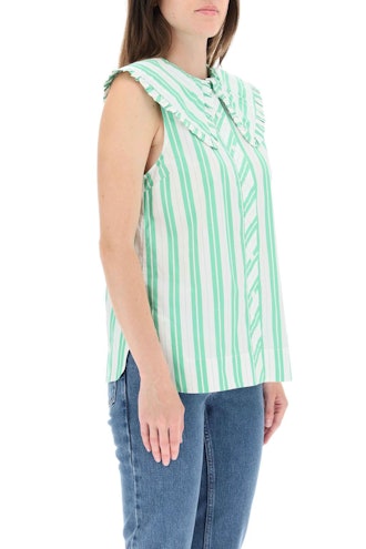 Ganni Sleeveless Shirt With Collar: image 1