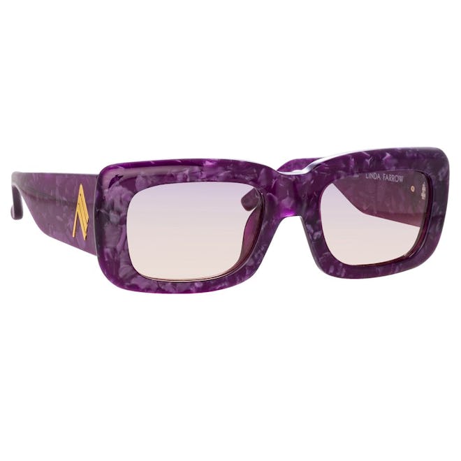 The Attico Marfa Rectangular Sunglasses in Purple: image 1