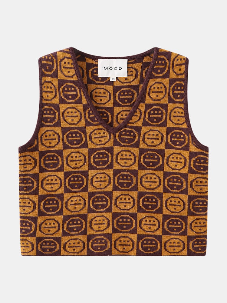 Icon Knit Vest - Brown: image 1