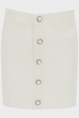 Alessandra Rich Drill Mini Skirt With Buttons: additional image