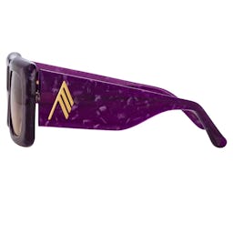 The Attico Marfa Rectangular Sunglasses in Purple: additional image