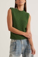 Wool Mix Vest in Kelly Green: additional image