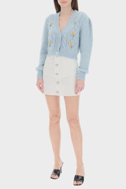 Alessandra Rich Drill Mini Skirt With Buttons: additional image