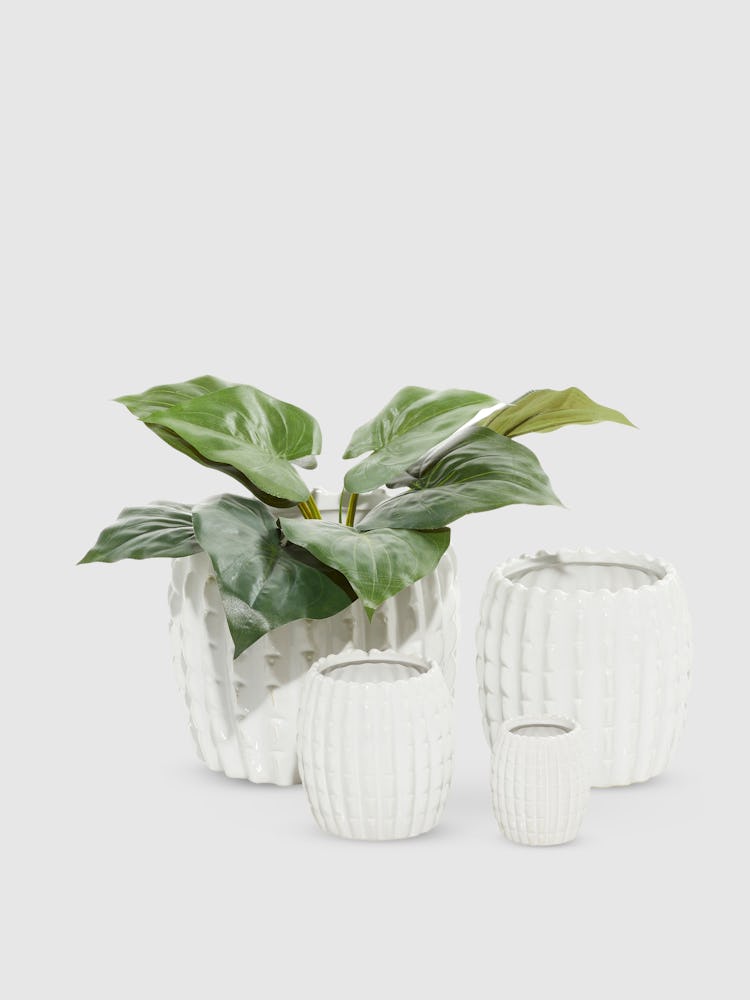 Fluted Ceramic Planters, Set Of 4: image 1