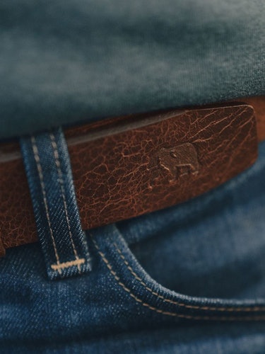 Vintage Glazed Leather Belt: additional image