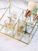 PuTwo Gold Mirror Vanity Organizing Tray with 5 Compartments: additional image