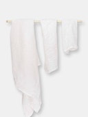 Linen waffle towel set in White: additional image