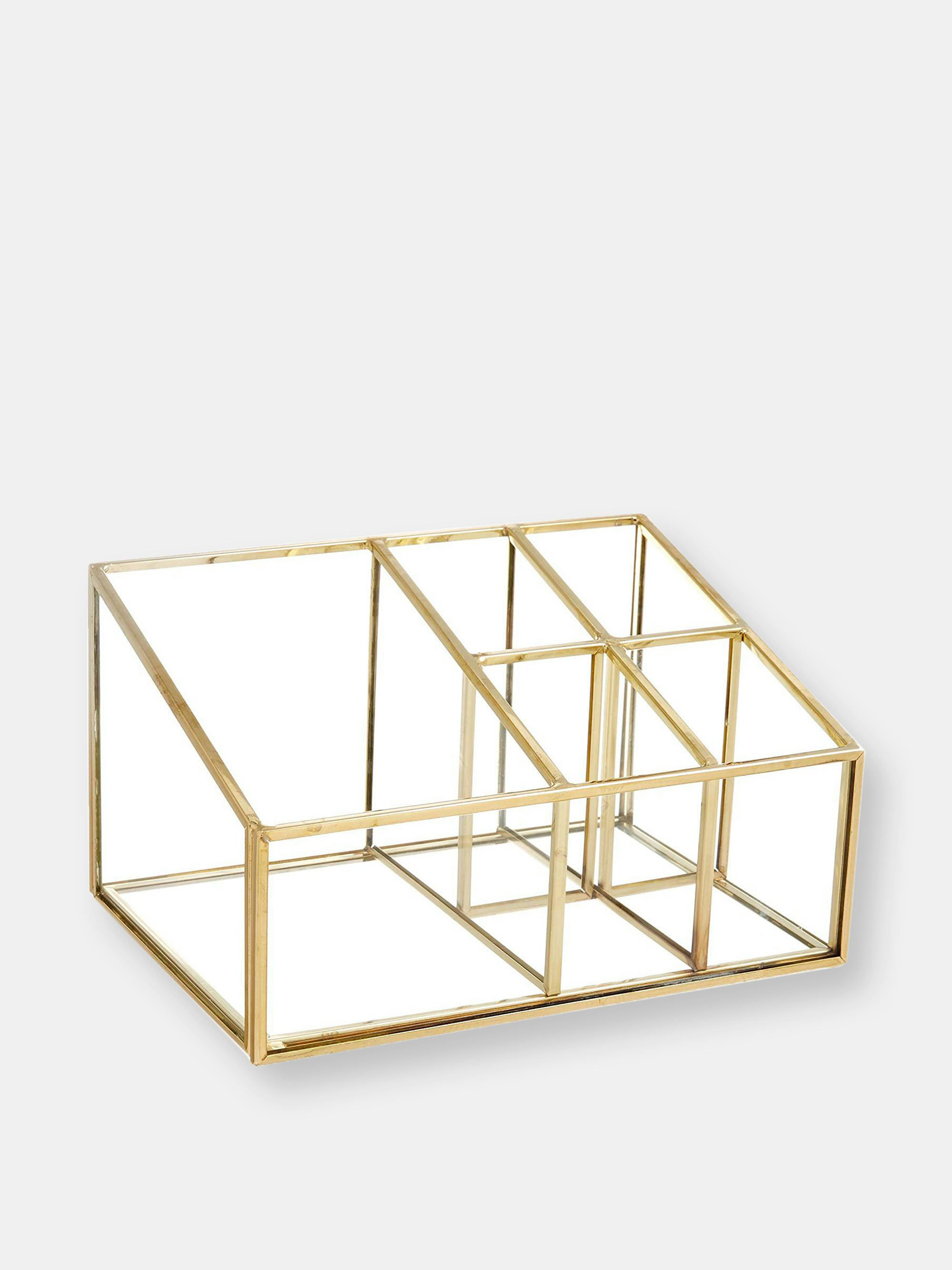 PuTwo Gold Mirror Vanity Organizing Tray with 5 Compartments: image 1